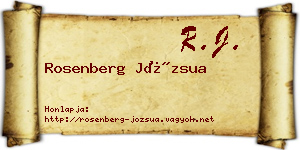 Rosenberg Józsua névjegykártya